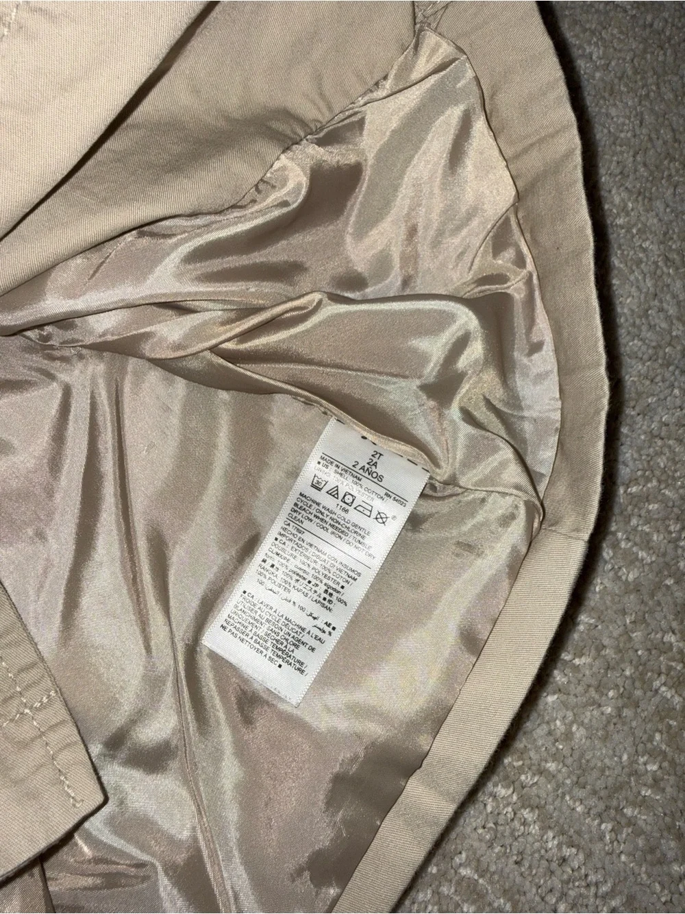Old Navy Beige Double-Breasted Pea Coat for Kids (2T)